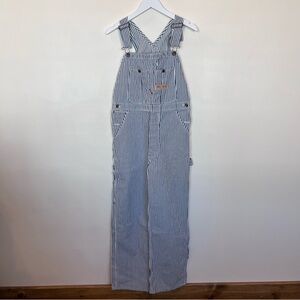 Big Mac Overalls Mens 30x30 Hickory Stripe Carpenter Vintage 90s Workwear Blue